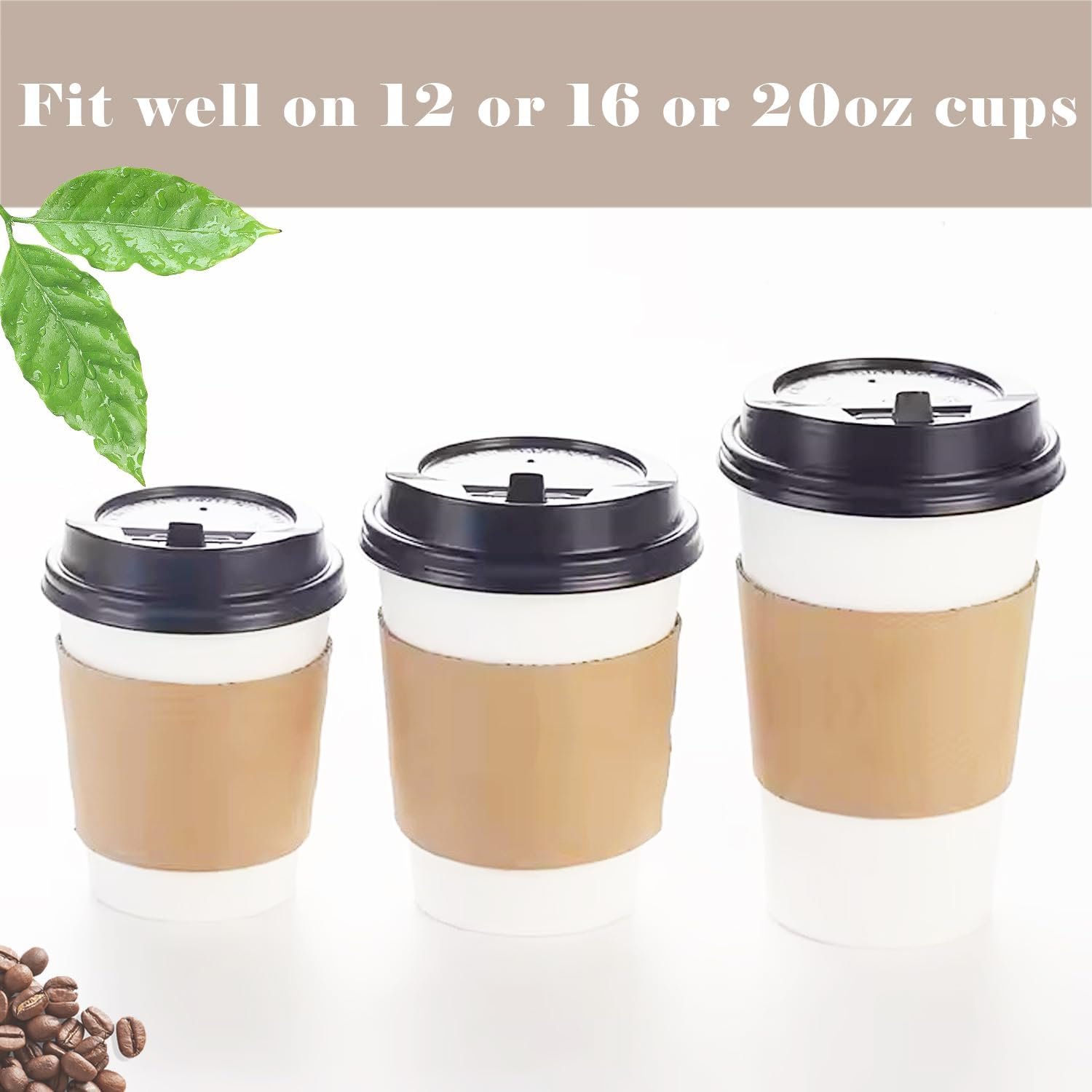 Saját Márkás 500 db Kraft Papír Pohárhüvely 12/16/20/22/24 oz Forró Poharakhoz Egyedi Logóval Újrahasznosítható Egyszer Hasznos Natúr Barna Beszállítótól