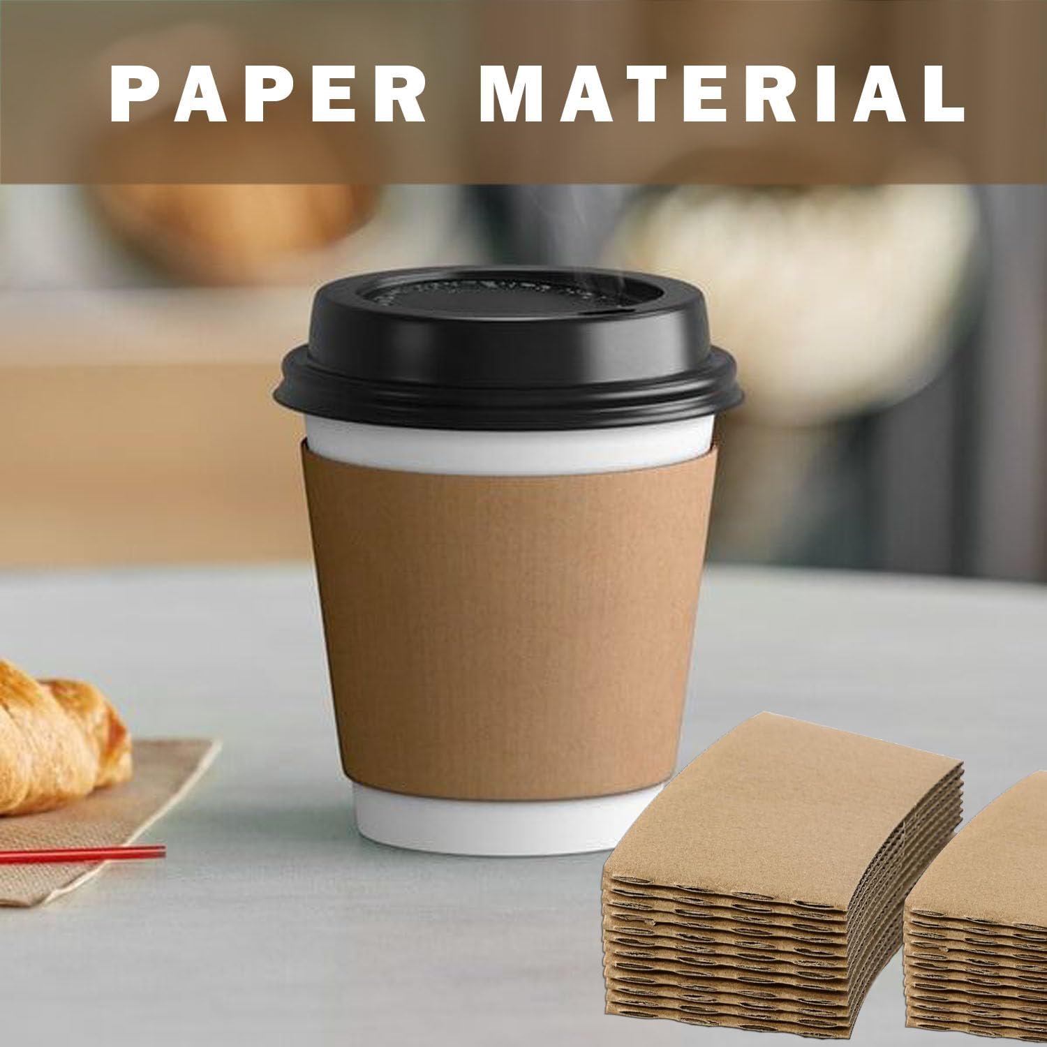 Saját Márkás 500 db Kraft Papír Pohárhüvely 12/16/20/22/24 oz Forró Poharakhoz Egyedi Logóval Újrahasznosítható Egyszer Hasznos Natúr Barna Beszállítótól