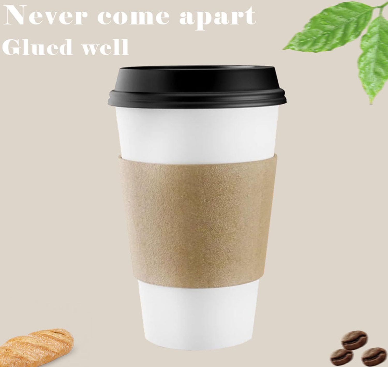 Saját Márkás 500 db Kraft Papír Pohárhüvely 12/16/20/22/24 oz Forró Poharakhoz Egyedi Logóval Újrahasznosítható Egyszer Hasznos Natúr Barna Beszállítótól