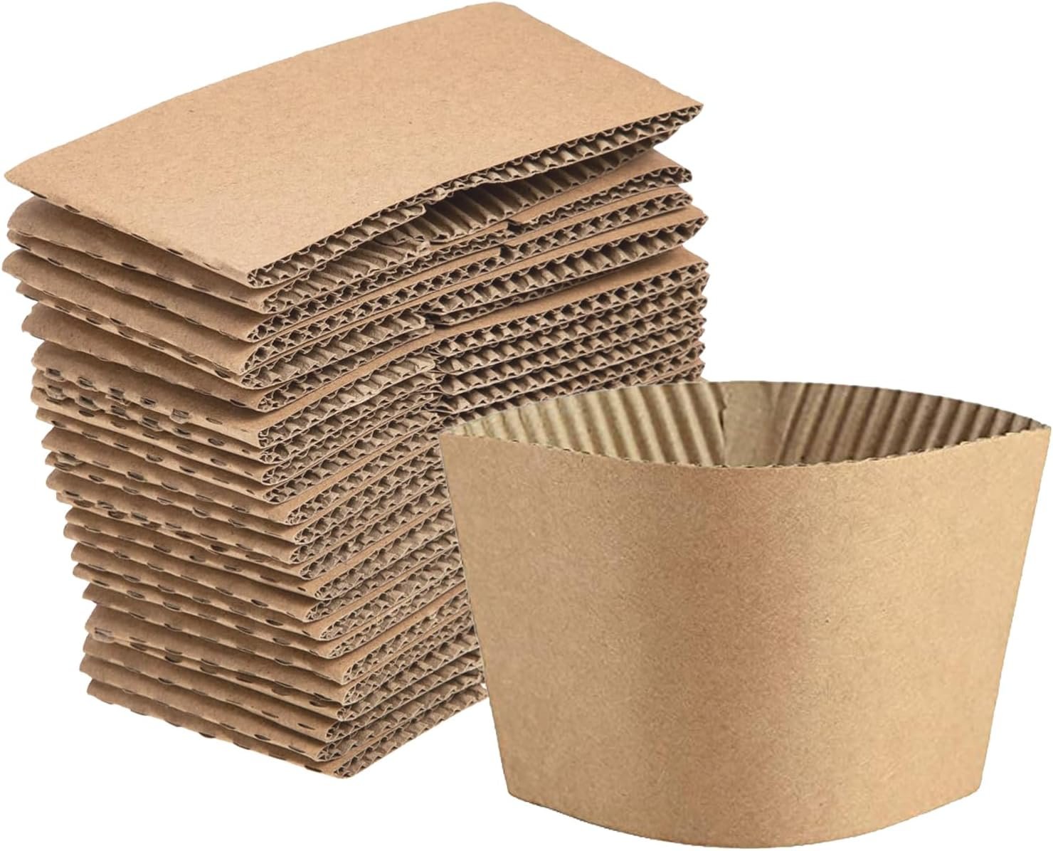 Saját Márkás 500 db Kraft Papír Pohárhüvely 12/16/20/22/24 oz Forró Poharakhoz Egyedi Logóval Újrahasznosítható Egyszer Hasznos Natúr Barna Beszállítótól