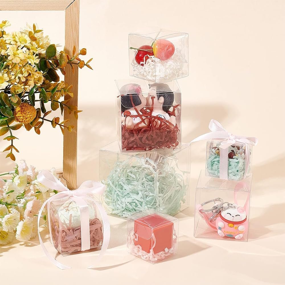 Saját Márkás 120 db Átlátszó Műanyag Ajándékdoboz 6x6x6 cm Csokoládé Édesség Desszert Esküvői Parti Valentin Napi Csomagoláshoz Egyedi Logóval Gyártótól