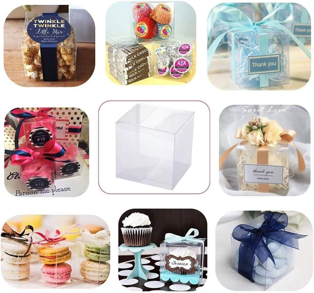 Saját Márkás 120 db Átlátszó Műanyag Ajándékdoboz 6x6x6 cm Csokoládé Édesség Desszert Esküvői Parti Valentin Napi Csomagoláshoz Egyedi Logóval Gyártótól