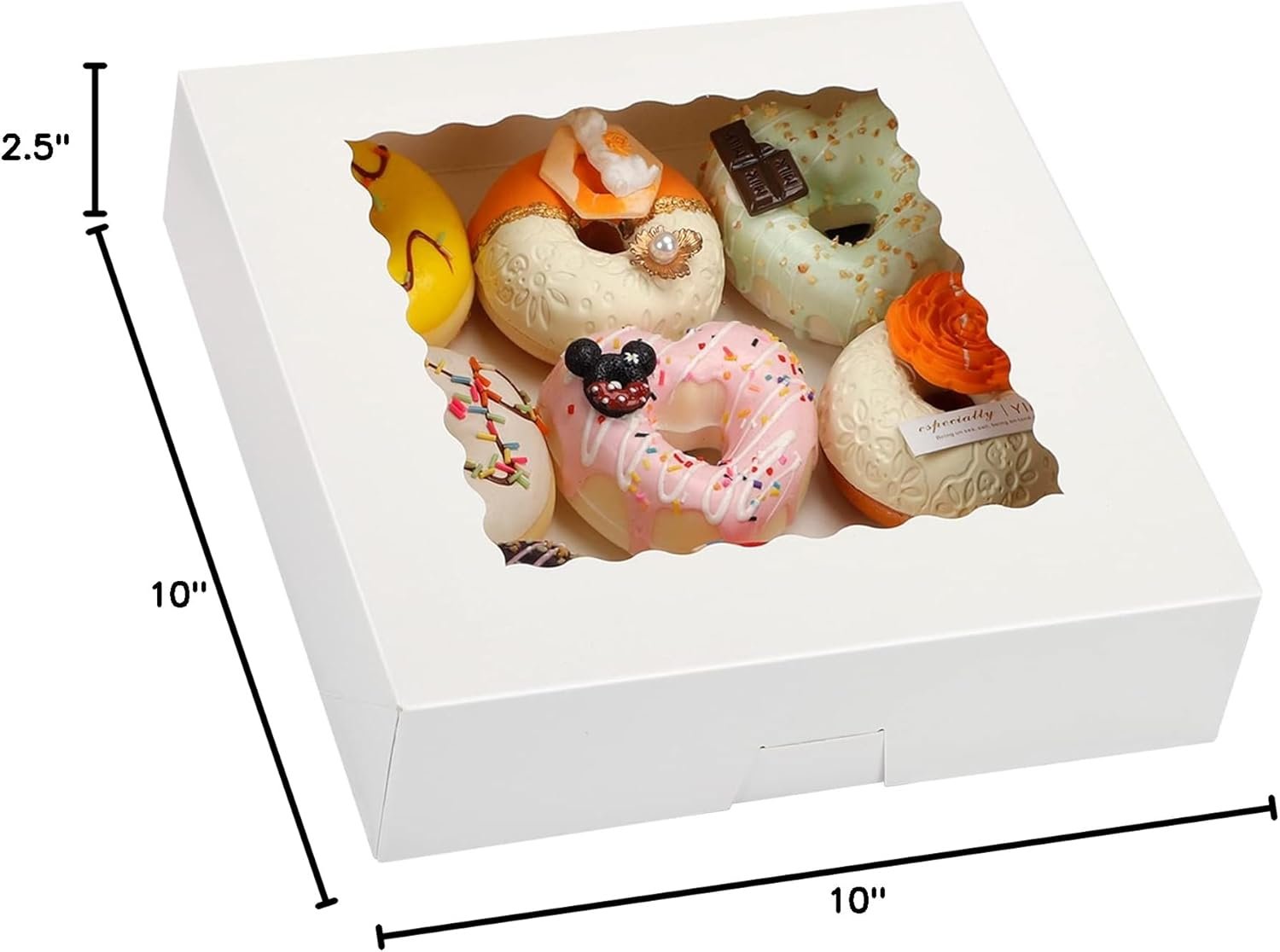 Saját Márkás 24 db 25x25x6 cm Automatikusan Kinyíló Cukrászdobozok Keksz Csokoládé Mázas Eper Pite Fánk Muffin Számara Egyedi Logóval Gyártótól