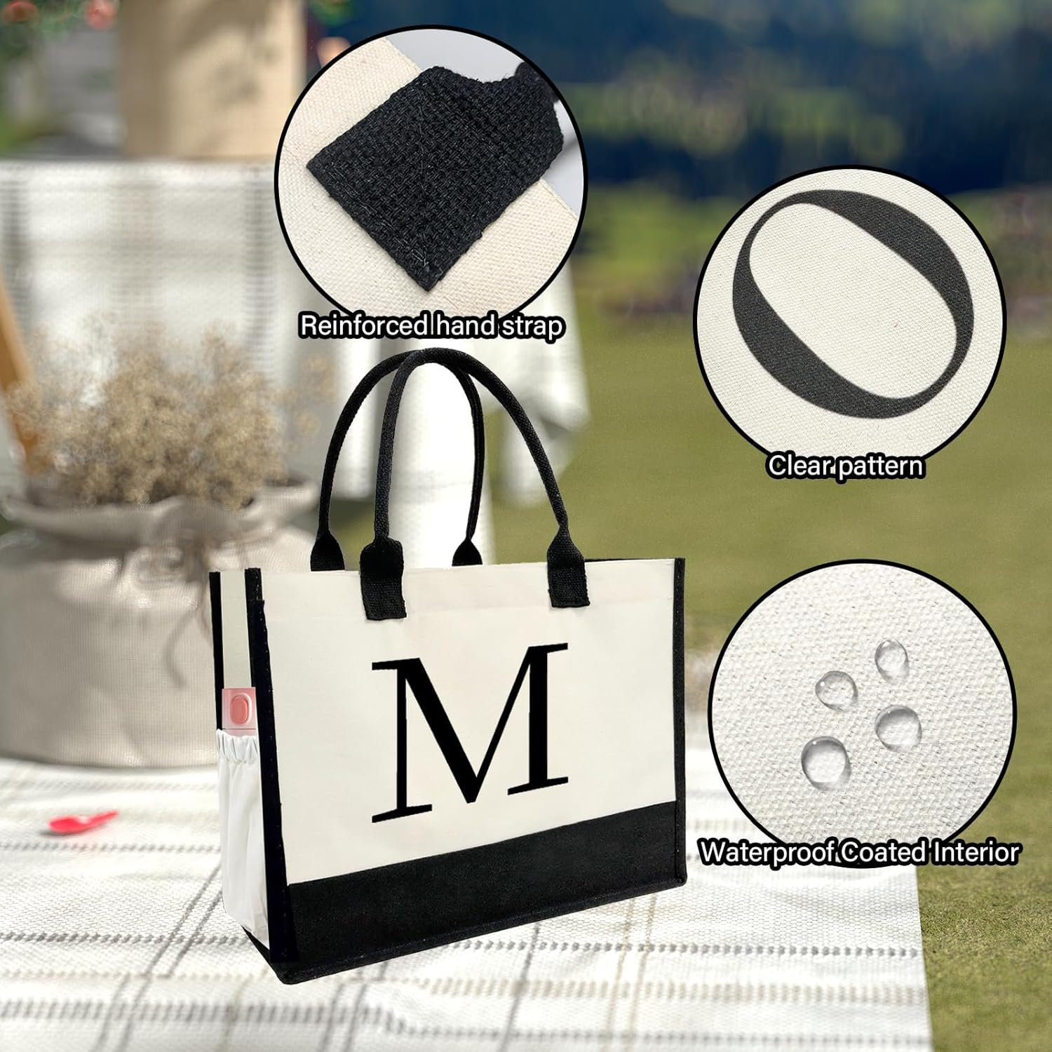 Egyedi Logó Monogramos Női Tote Táska - Saját Márkás Vászon Strandtáska Beszállítótól Tökéletes Esküvői Születésnapi Ünnepi Ajándék