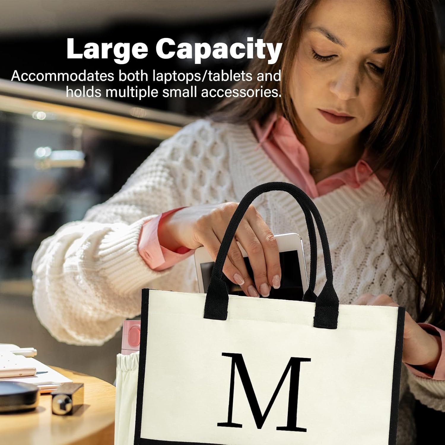 Egyedi Logó Monogramos Női Tote Táska - Saját Márkás Vászon Strandtáska Beszállítótól Tökéletes Esküvői Születésnapi Ünnepi Ajándék