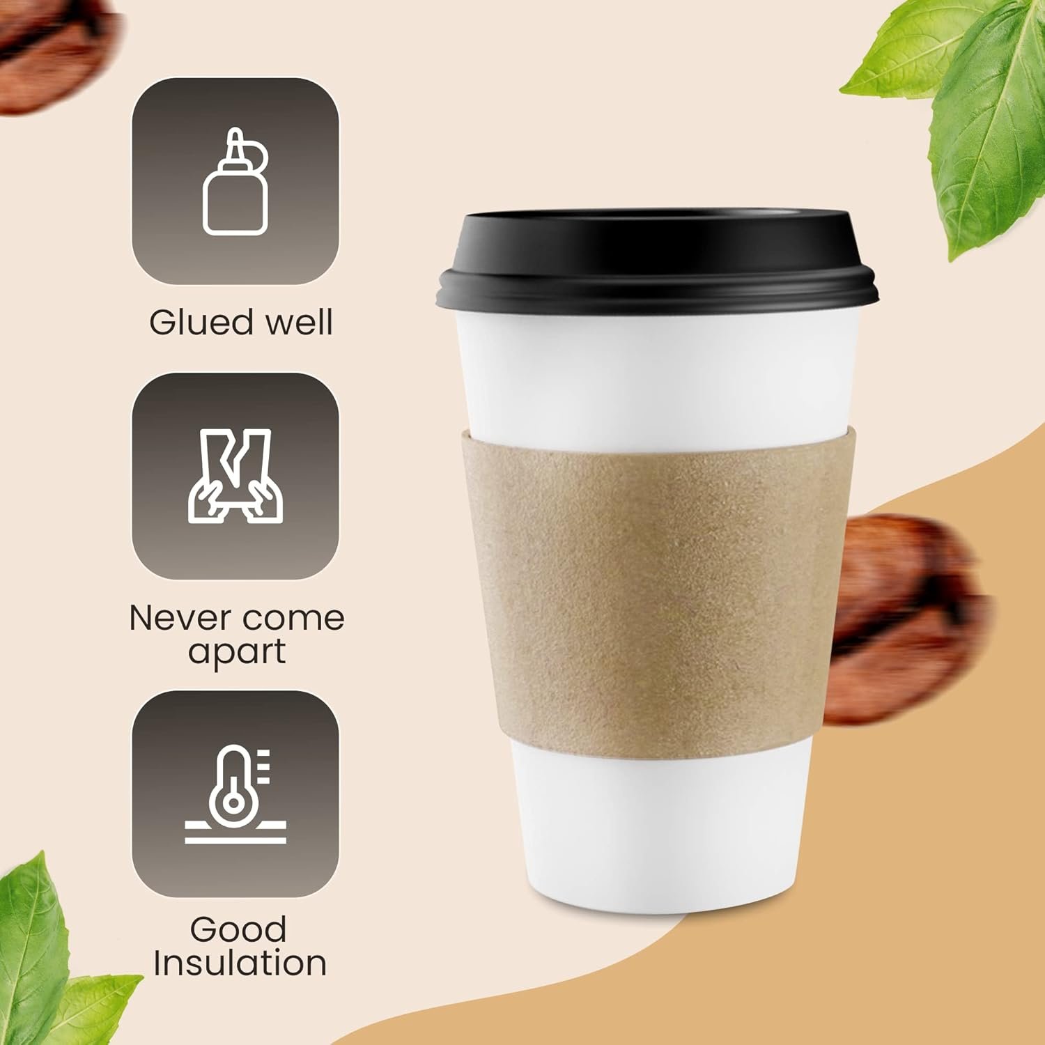 Saját Márkás Hullámos Barna Kraft Kávéspohár Hüvelyek Egyedi Logóval 100 Db 12oz 16oz 20oz 22oz 24oz Poharakhoz Újrahasznosítható Eldobható Gyártótól