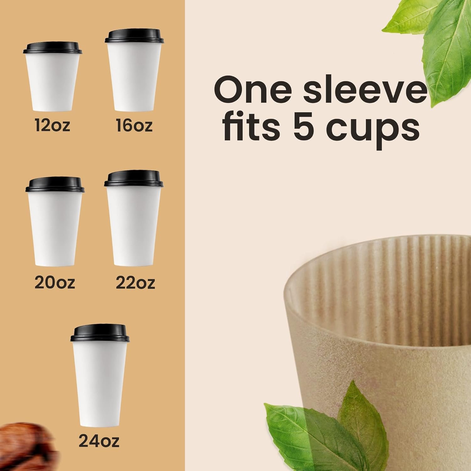 Saját Márkás Hullámos Barna Kraft Kávéspohár Hüvelyek Egyedi Logóval 100 Db 12oz 16oz 20oz 22oz 24oz Poharakhoz Újrahasznosítható Eldobható Gyártótól