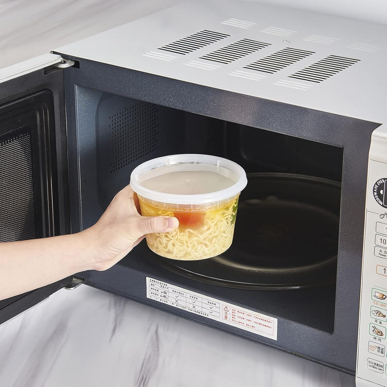 Egyedi Logós [48 szett - 16oz.] Műanyag Ételtároló Dobozok Műanyag Tetőkkel Eldobható Elviteles Konténerek Leveshez Ételfelkészítéshez Slime-hoz Saját Márkás BPA-mentes Rakható Szivárgásmentes Mikrohullámú Mosogatógép Fagyasztó Biztonságos Gyártótól
