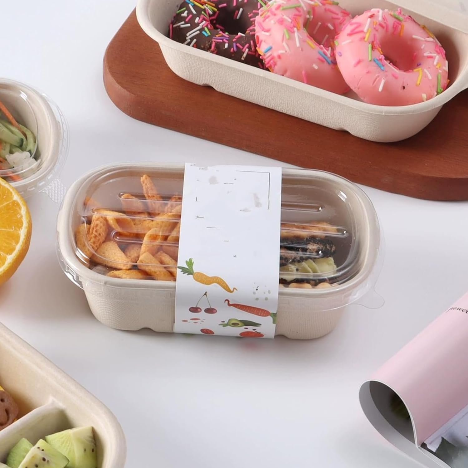 Saját Márkás 50 db 23oz egyedi logós fedeles mikrohullám biztonságos bagasse elviteles papír tálak saláta- leves- maradék- és ebédtálak gyártótól Saját Márkás 50 db 23oz egyedi logós fedeles mikrohullám biztonságos bagasse elviteles papír tálak saláta- leves- maradék- és ebédtálak gyártótól