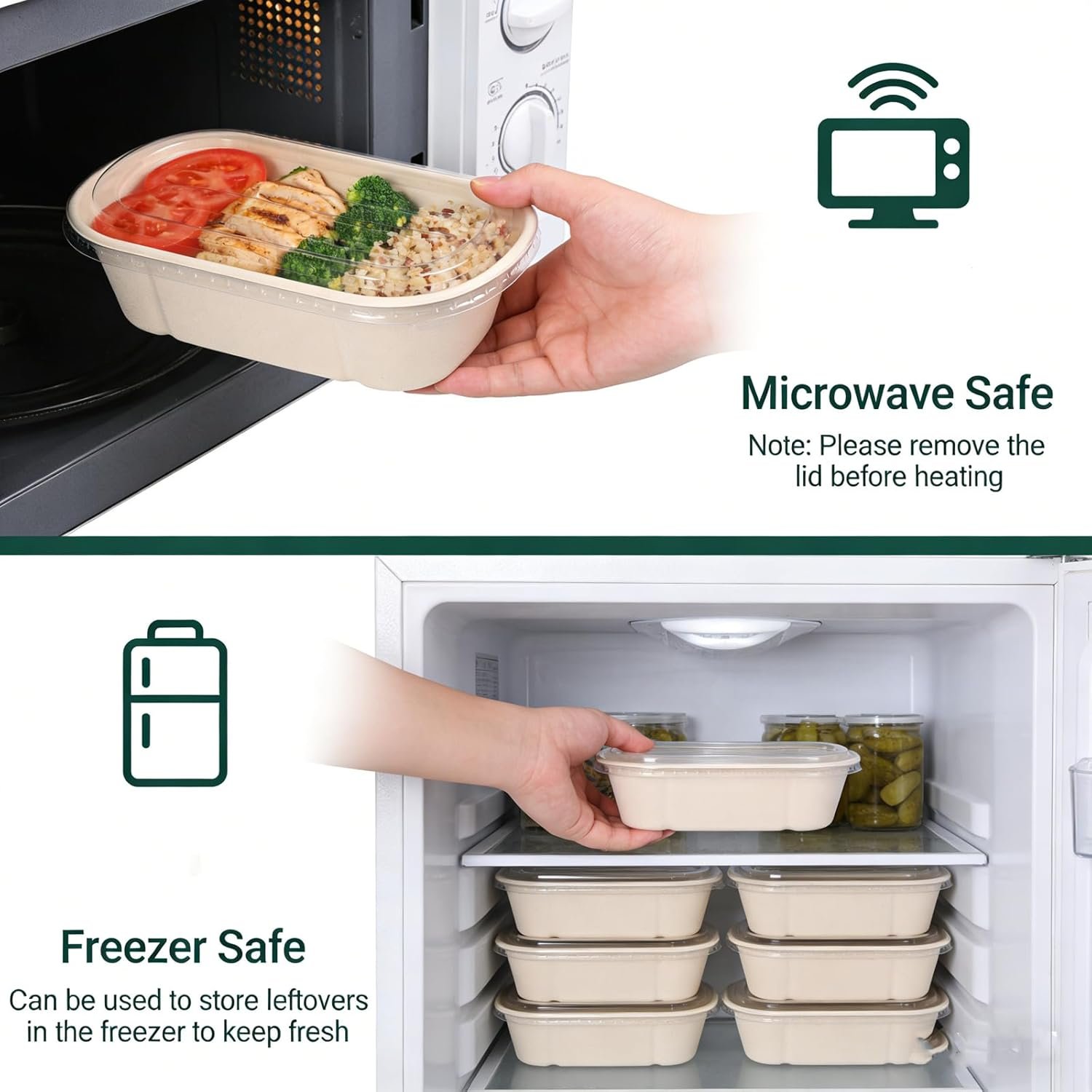 Saját Márkás 50 db 23oz egyedi logós fedeles mikrohullám biztonságos bagasse elviteles papír tálak saláta- leves- maradék- és ebédtálak gyártótól Saját Márkás 50 db 23oz egyedi logós fedeles mikrohullám biztonságos bagasse elviteles papír tálak saláta- leves- maradék- és ebédtálak gyártótól