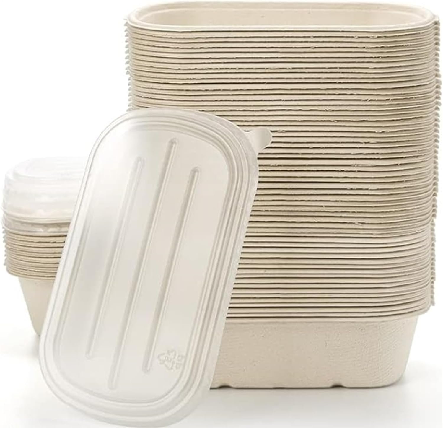 Saját Márkás 50 db 23oz egyedi logós fedeles mikrohullám biztonságos bagasse elviteles papír tálak saláta- leves- maradék- és ebédtálak gyártótól Saját Márkás 50 db 23oz egyedi logós fedeles mikrohullám biztonságos bagasse elviteles papír tálak saláta- leves- maradék- és ebédtálak gyártótól