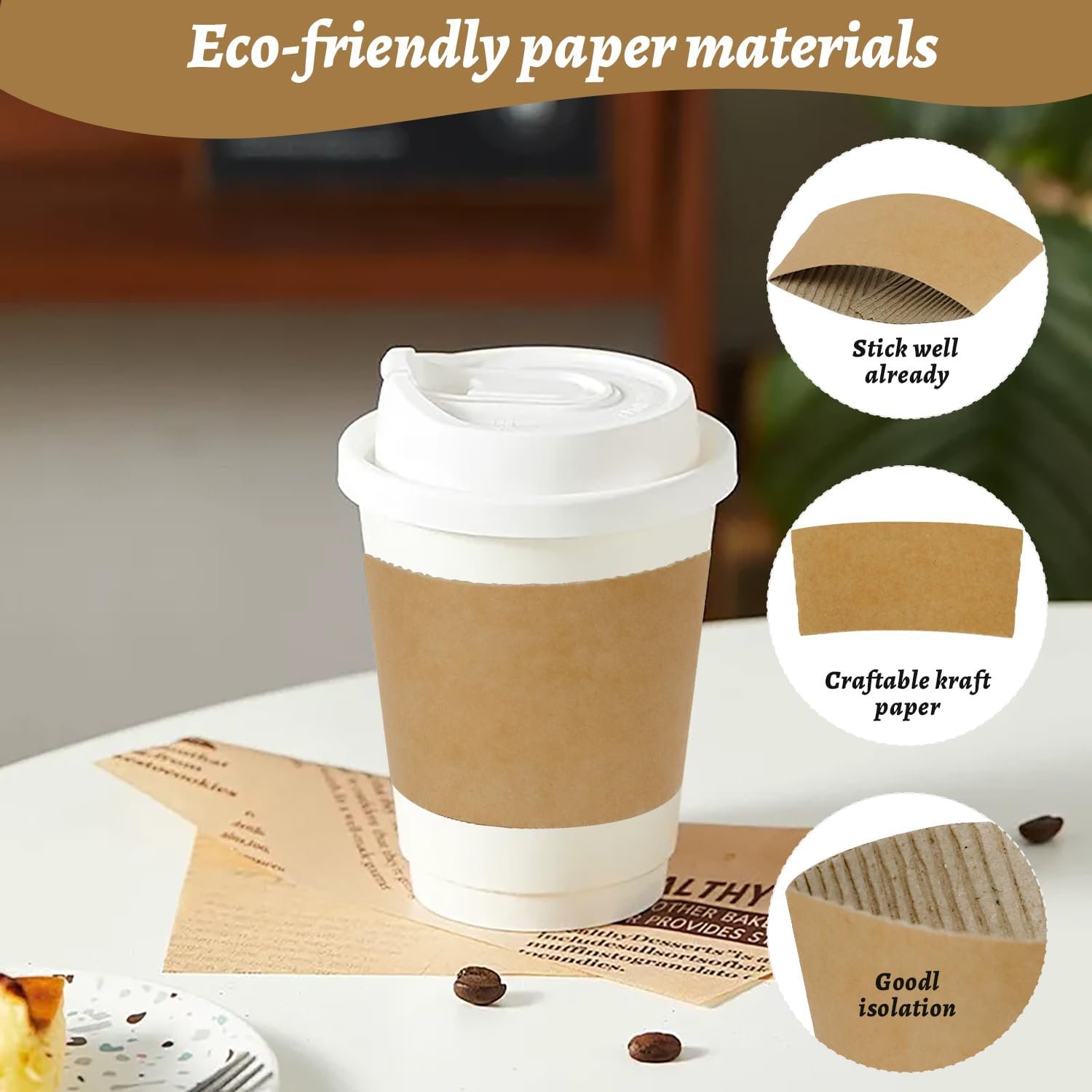 Saját Márkás 500 db Barna Hullámkarton Kraftpapír Kávéspohár Hüvely Megbízható Gyártótól 12oz/16oz/20oz/22oz/24oz Forró/Hideg Italokhoz Egyszer Használatos Újrahasznosítható Egyedi Logóval Kávézók/Irodák/Kávéboltok Számára Saját Márkás 500 db Barna Hullámkarton Kraftpapír Kávéspohár Hüvely Megbízható Gyártótól 12oz/16oz/20oz/22oz/24oz Forró/Hideg Italokhoz Egyszer Használatos Újrahasznosítható Egyedi Logóval Kávézók/Irodák/Kávéboltok Számára
