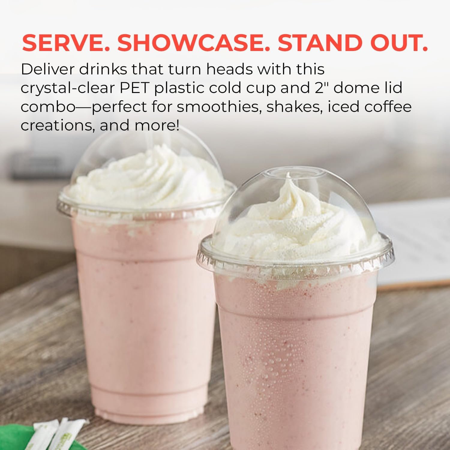 Beszállító 16 oz-os átlátszó műanyag poharak széles kupolás tetőkkel egyedi logóval – 30 csomag saját márkás egyszer használatos hideg ital poharak smoothie-khoz jeges kávéhoz bubble tea-hez slushy-khoz parfé-khoz és többhöz