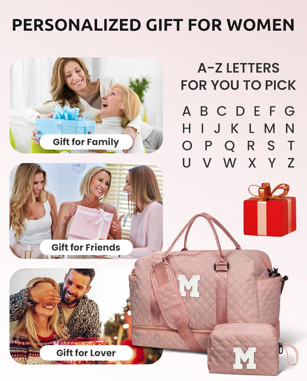Egyedi Logós Monogrammos Duffel Táska Cipőtartóval Lányoknak Tiniknek Hétvégi Táska Sminktokkal Saját Márkás Utazótáska Nővér Ajándék Beszállító (M Betű) Egyedi Logós Monogrammos Duffel Táska Cipőtartóval Lányoknak Tiniknek Hétvégi Táska Sminktokkal Saját Márkás Utazótáska Nővér Ajándék Beszállító (M Betű)