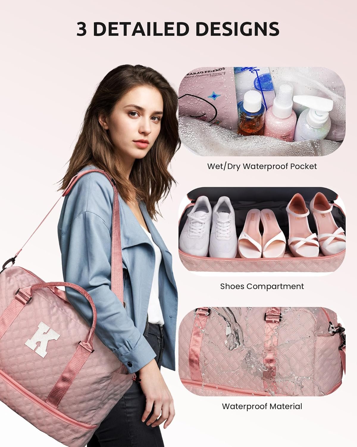 Egyedi Logós Monogrammos Duffel Táska Cipőtartóval Lányoknak Tiniknek Hétvégi Táska Sminktokkal Saját Márkás Utazótáska Nővér Ajándék Beszállító (M Betű) Egyedi Logós Monogrammos Duffel Táska Cipőtartóval Lányoknak Tiniknek Hétvégi Táska Sminktokkal Saját Márkás Utazótáska Nővér Ajándék Beszállító (M Betű)