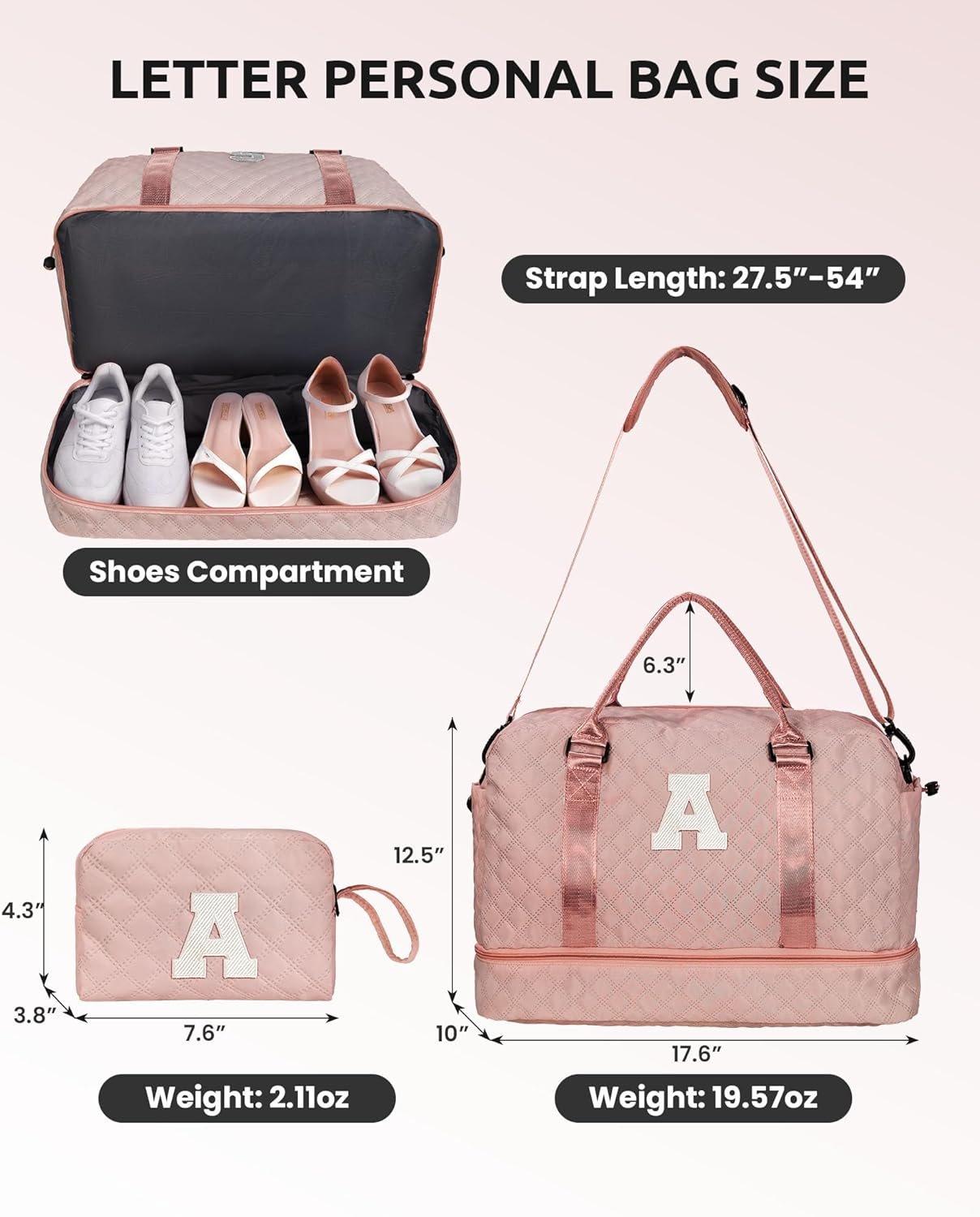 Egyedi Logós Monogrammos Duffel Táska Cipőtartóval Lányoknak Tiniknek Hétvégi Táska Sminktokkal Saját Márkás Utazótáska Nővér Ajándék Beszállító (M Betű) Egyedi Logós Monogrammos Duffel Táska Cipőtartóval Lányoknak Tiniknek Hétvégi Táska Sminktokkal Saját Márkás Utazótáska Nővér Ajándék Beszállító (M Betű)