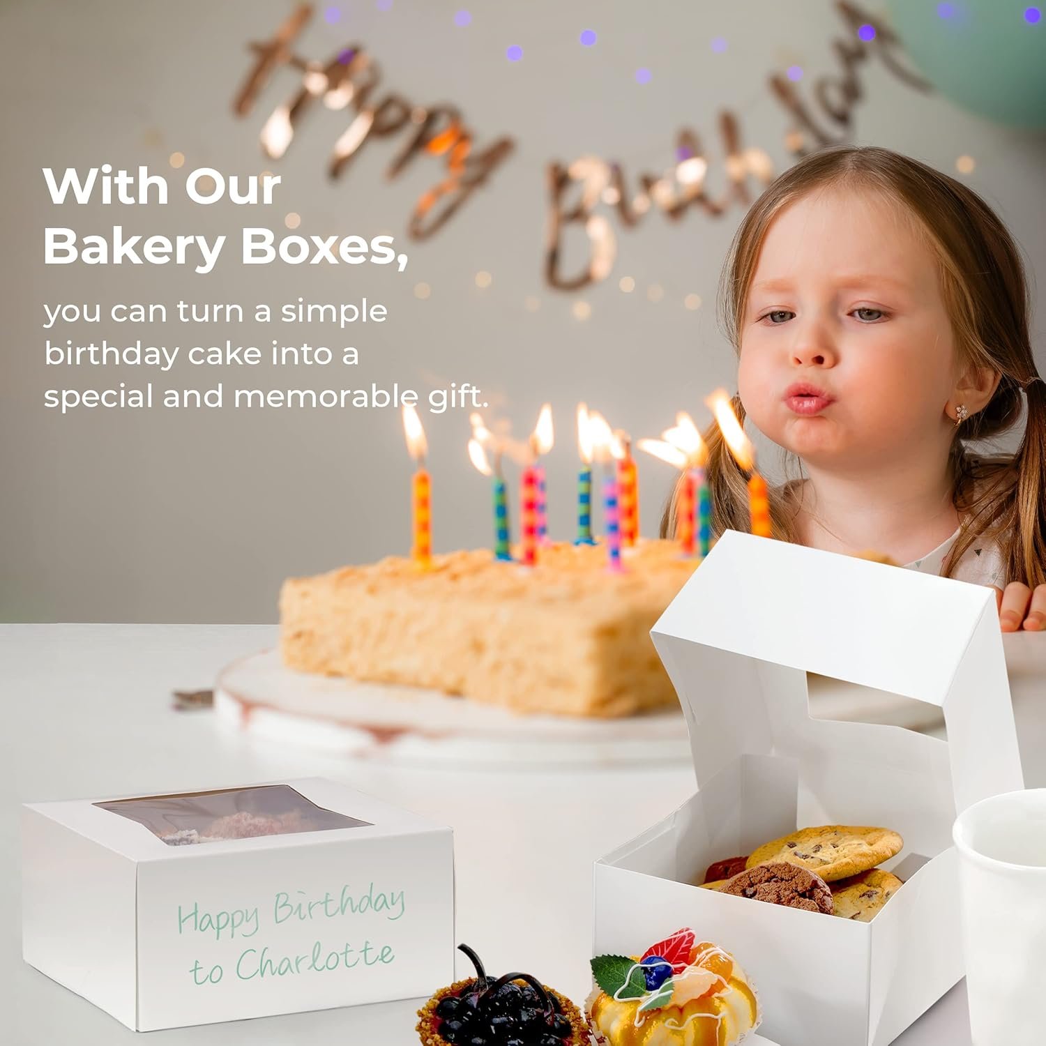 Saját Márkás 25 Db 6x6x3 Fehér Ablakos Pop-Up Pékdoboz Egyedi Logóval Sütemény Torta Muffin Péksütemény Charcuterie Csomagolás Valentin Karácsony Gyártótól
