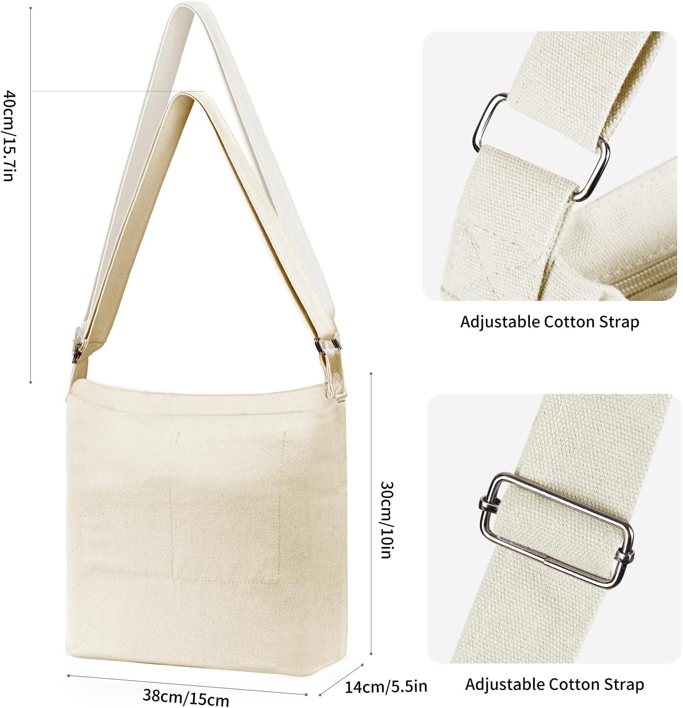 Egyedi Logós Nagy Méretű Női Üres Vászon Crossbody Tote Válltáska Saját Márkás Gyártótól