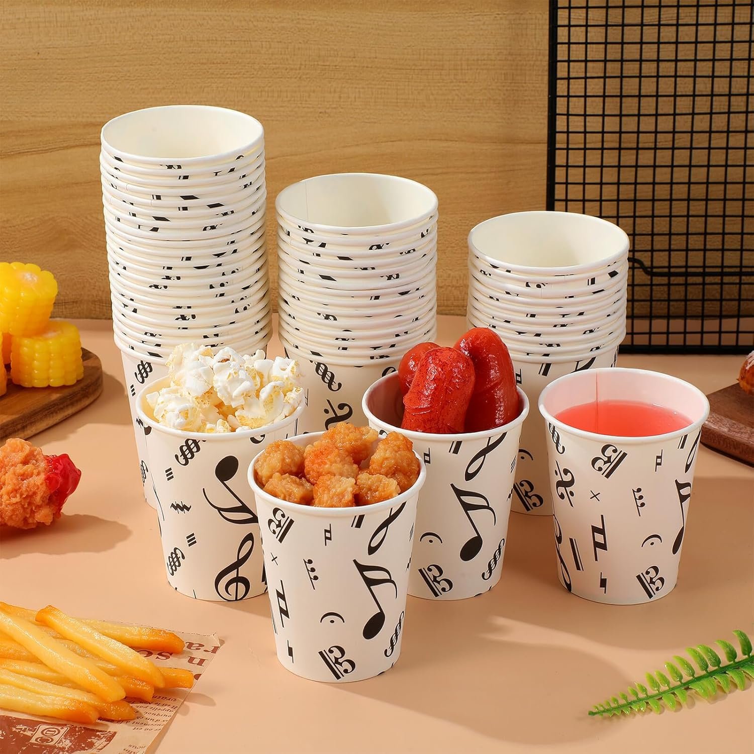 Saját Márkás 50 db 250 ml Hangjegy Mintás Egyszer Használatos Papírpoharak Egyedi Logóval Koncertekre Esküvőkre Születésnapokra Ital Teához Kávéhoz Megbízható Gyártótól