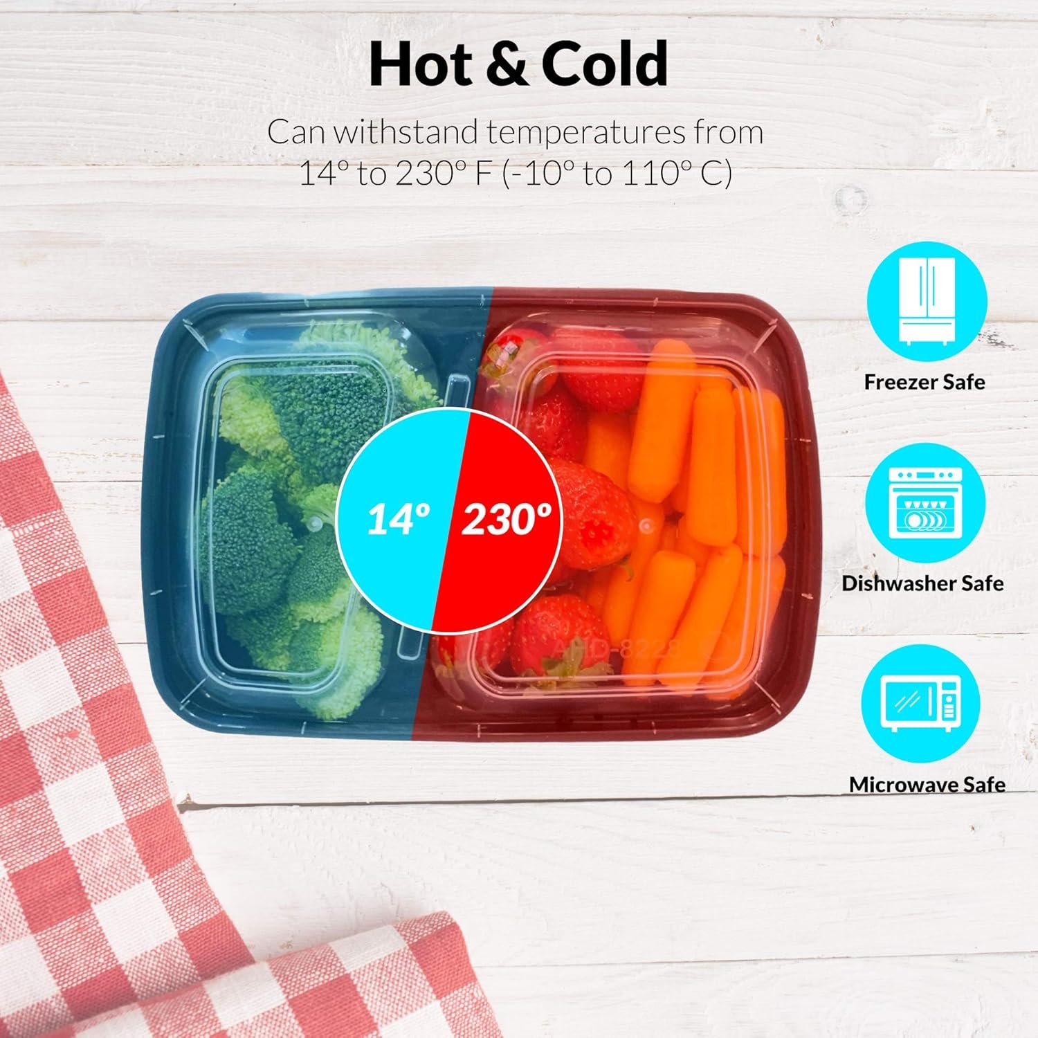 Egyedi Logós Fekete 2 Rekeszes Meal Prep Konténerek 30 oz (50 Db) Saját Márkás Mikrózható Tetős Újrahasználható Bento Ebédtartó Gyártótól