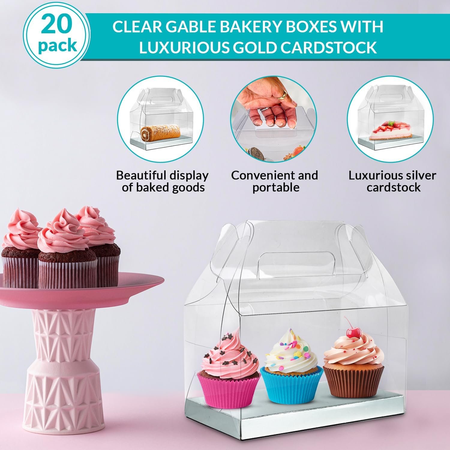 Saját Márkás 20 db Átlátszó Ezüst Kartonos Tetős Süteménydoboz Egyedi Logóval (16x9x9 cm) Keksz Cupcake Desszert Favor Csomagolás Gyártótól Esküvő Születésnap Babaváró Saját Márkás 20 db Átlátszó Ezüst Kartonos Tetős Süteménydoboz Egyedi Logóval (16x9x9 cm) Keksz Cupcake Desszert Favor Csomagolás Gyártótól Esküvő Születésnap Babaváró