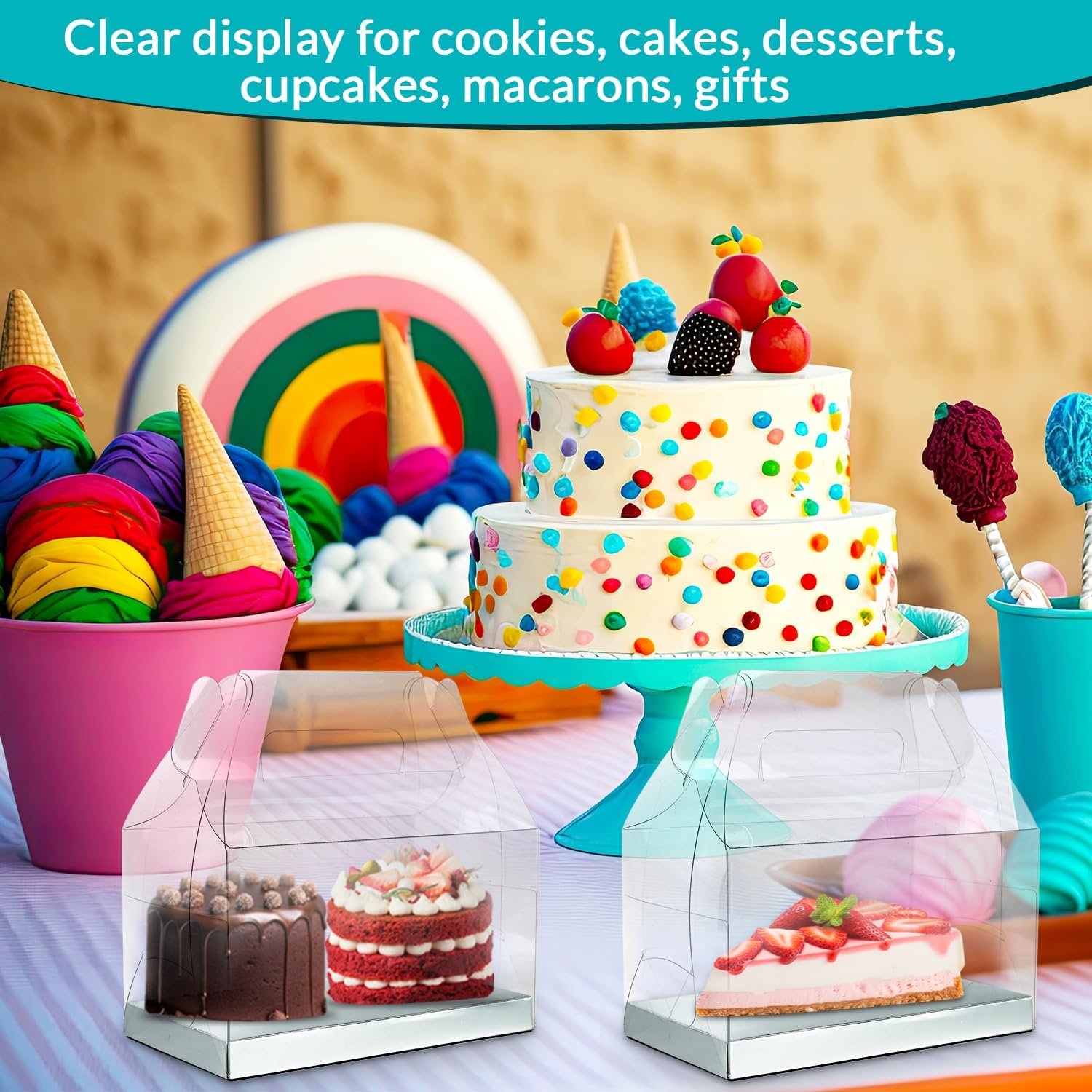 Saját Márkás 20 db Átlátszó Ezüst Kartonos Tetős Süteménydoboz Egyedi Logóval (16x9x9 cm) Keksz Cupcake Desszert Favor Csomagolás Gyártótól Esküvő Születésnap Babaváró Saját Márkás 20 db Átlátszó Ezüst Kartonos Tetős Süteménydoboz Egyedi Logóval (16x9x9 cm) Keksz Cupcake Desszert Favor Csomagolás Gyártótól Esküvő Születésnap Babaváró