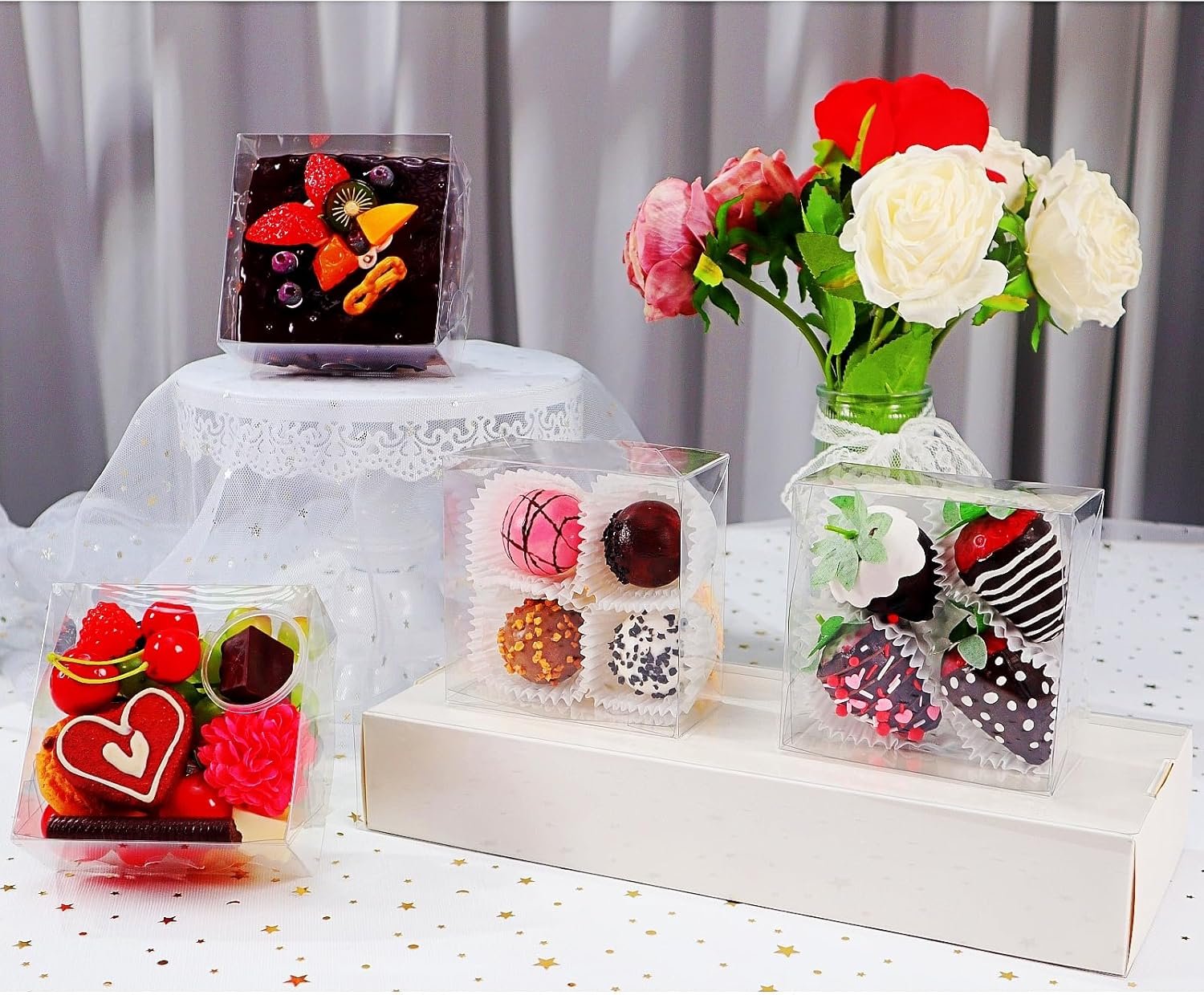 Saját Márkás 25 db 5x5x2 hüvelykes Átlátszó Süteménydobozok Egyedi Logóval Csokoládés Eperre 4 Mini Tortára Kekszre Macaronra Pitére Browniéra Gyártótól Saját Márkás 25 db 5x5x2 hüvelykes Átlátszó Süteménydobozok Egyedi Logóval Csokoládés Eperre 4 Mini Tortára Kekszre Macaronra Pitére Browniéra Gyártótól