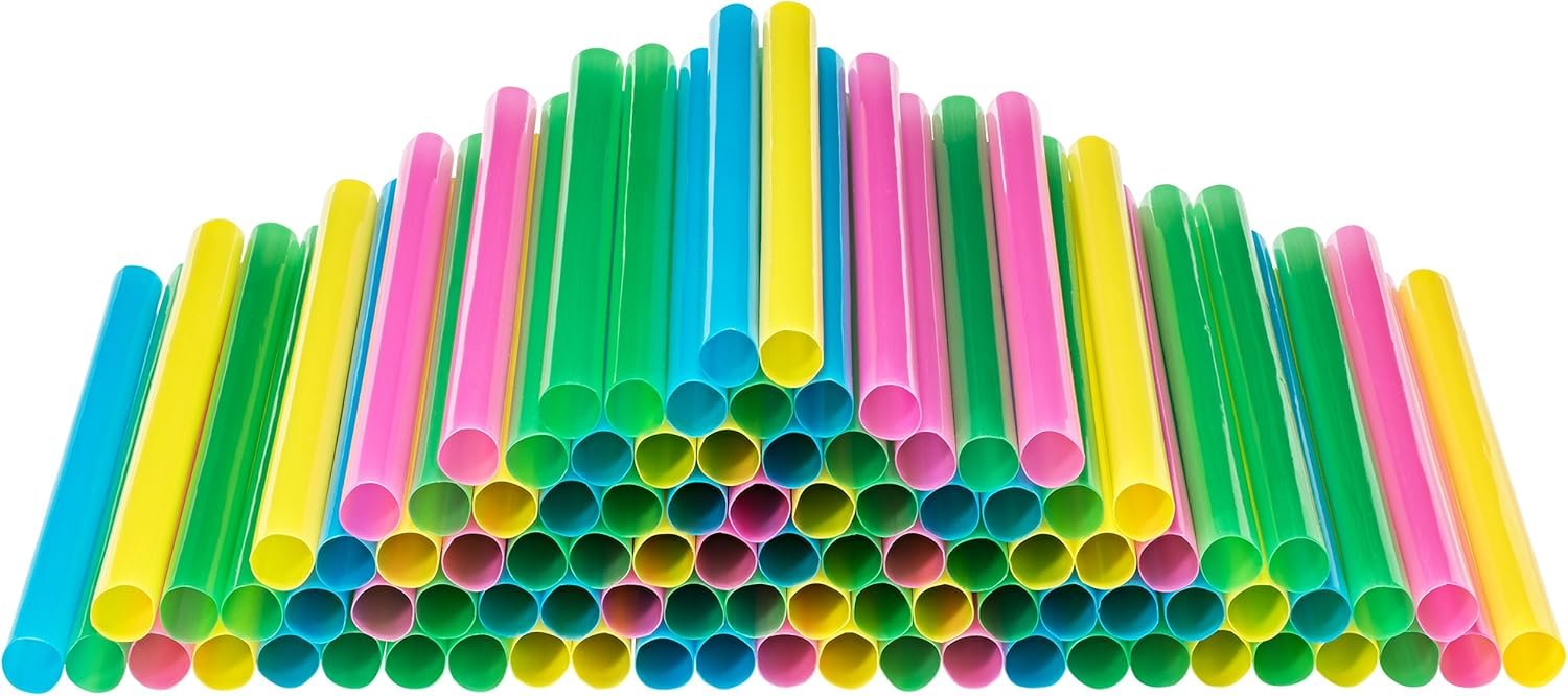 Egyedi Logó Extra Széles Jumbo Smoothie Szívószálak Egyenként Becsomagolva 100 Db BPA-Mentes 0,47 Hüvelyk Milkshake Boba Tea Szívószál Színes Nagy Eldobható Strapabíró Vastag Éttermi Minőség Gyártó Saját Márkás