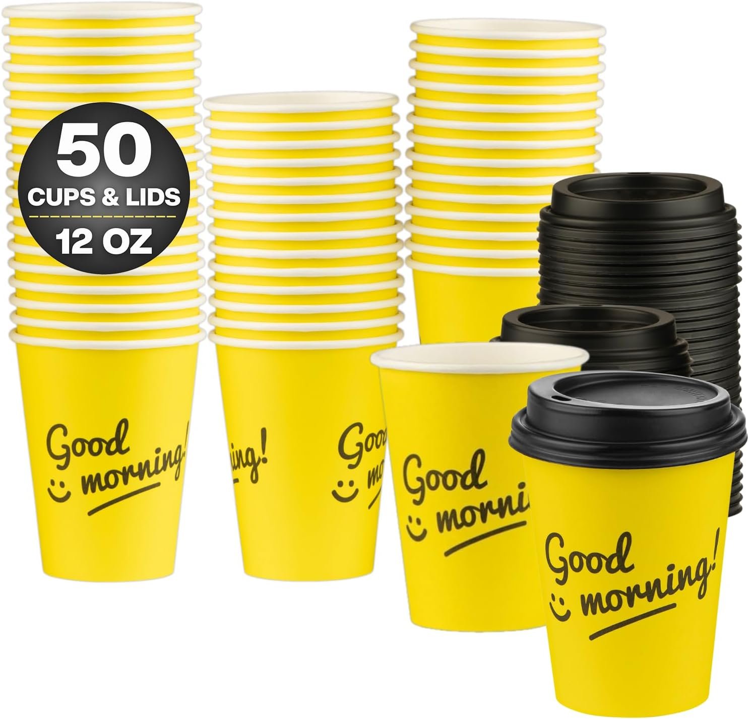 Egyedi Logó eldobható kávéspoharak tetővel elvitelre papír poharak Saját Márkás Jó Reggelt Design 12 OZ 50 db kávé tea espresso kakaó Beszállító Egyedi Logó eldobható kávéspoharak tetővel elvitelre papír poharak Saját Márkás Jó Reggelt Design 12 OZ 50 db kávé tea espresso kakaó Beszállító