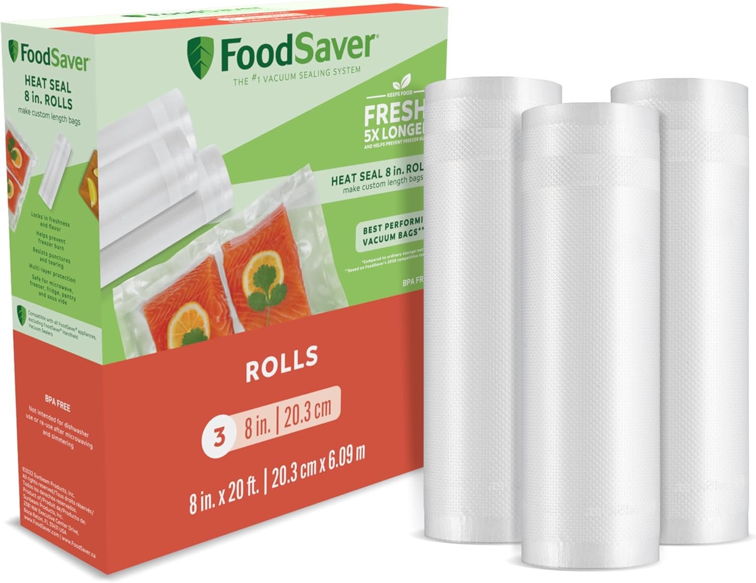 Egyedi logós saját márkás egyedi illeszkedésű légzáró élelmiszer tároló és sous vide vákuumtasakok, 8 x 20' (3 db), tökéletes ételfelkészítéshez megbízható gyártótól Egyedi logós saját márkás egyedi illeszkedésű légzáró élelmiszer tároló és sous vide vákuumtasakok, 8 x 20' (3 db), tökéletes ételfelkészítéshez megbízható gyártótól