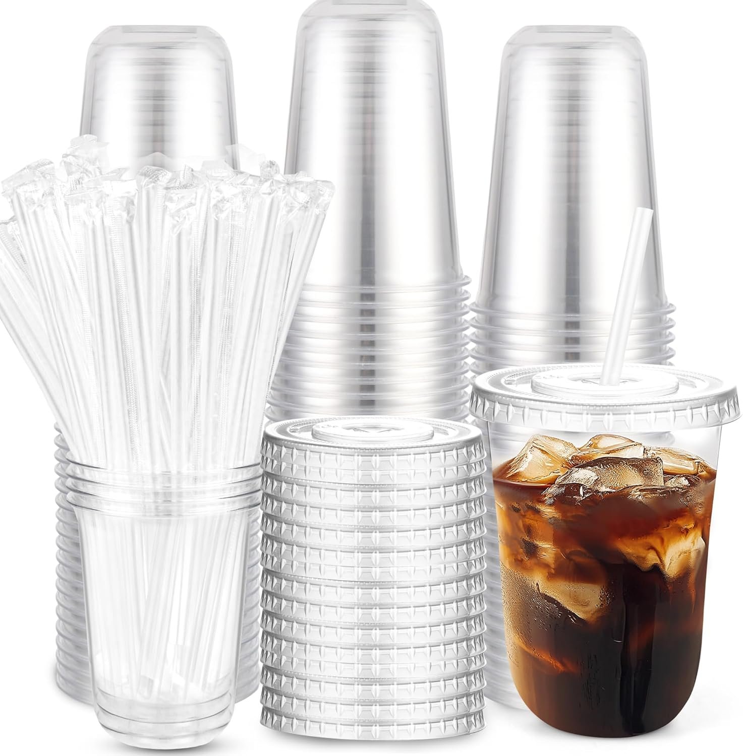 Saját Márkás 16 oz Átlátszó Műanyag Poharak Tetővel Szívószállal Egyedi Logóval Jégkávé Hideg Ital Smoothie Kávézó Elvitel Parti Karácsony 100 Szett Gyártótól