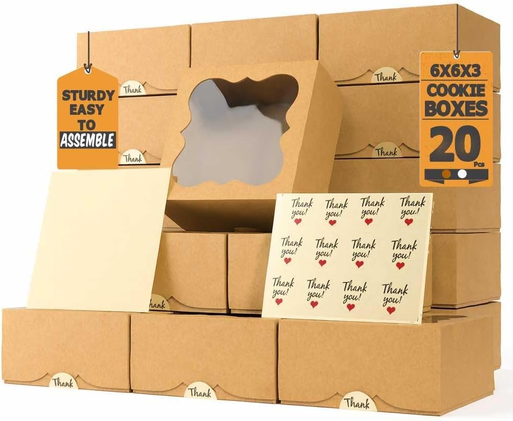 Saját Márkás 20 db 6x6x3 hüvelykes ablakos süti dobozok egyedi logóval – extra vastag kis pékkonténer ajándékozáshoz süteményekhez desszertekhez eperhez cupcake-ekhez cukorkához charcuterie-hez pékárukhoz piskótához gyártótól Saját Márkás 20 db 6x6x3 hüvelykes ablakos süti dobozok egyedi logóval – extra vastag kis pékkonténer ajándékozáshoz süteményekhez desszertekhez eperhez cupcake-ekhez cukorkához charcuterie-hez pékárukhoz piskótához gyártótól