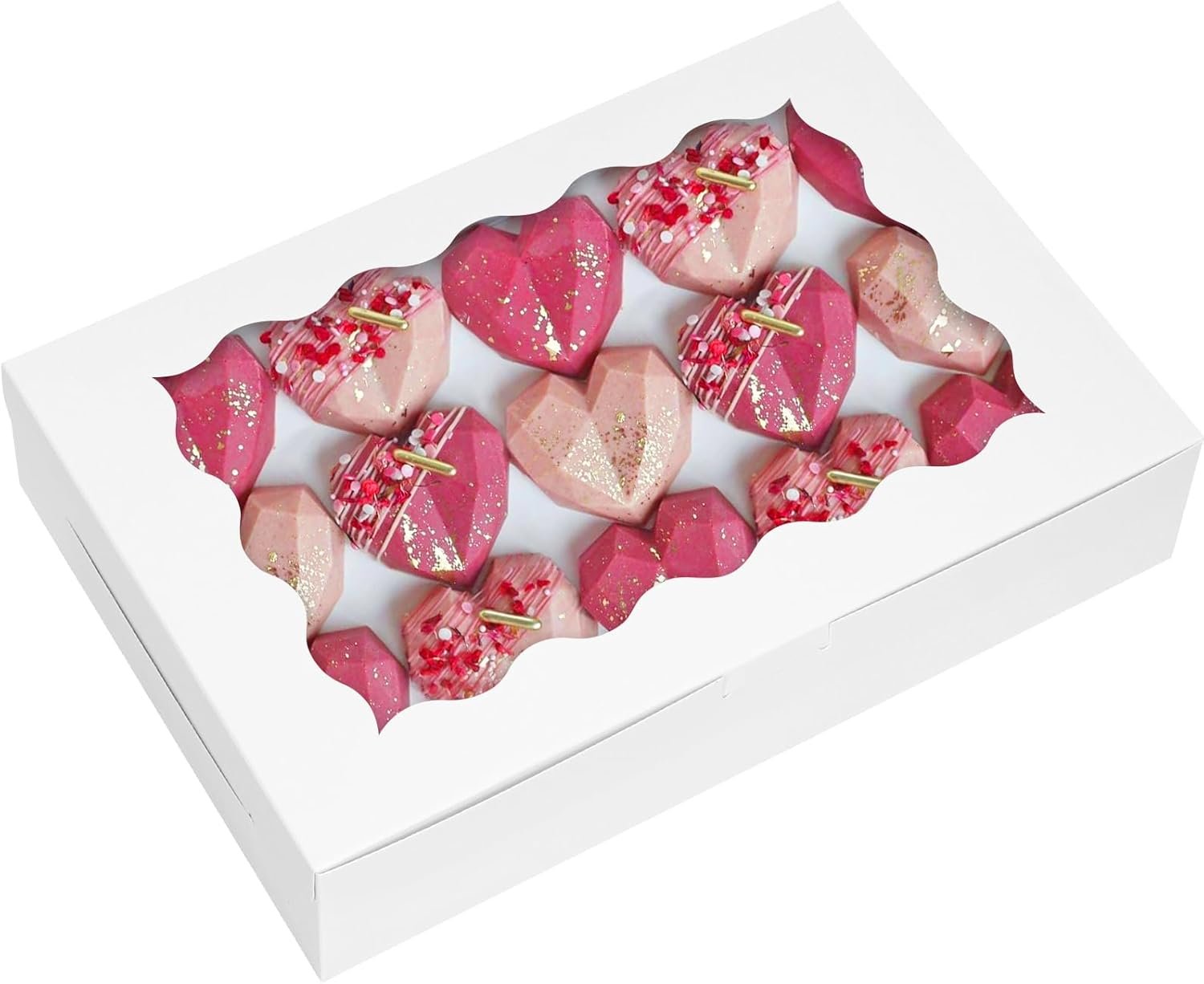 Saját Márkás 24 db 12x8x2,5 hüvelykes ablakos süteménydoboz egyedi logóval csokoládé mártott eper sütemény keksz desszert fánk muffin gyártótól Saját Márkás 24 db 12x8x2,5 hüvelykes ablakos süteménydoboz egyedi logóval csokoládé mártott eper sütemény keksz desszert fánk muffin gyártótól