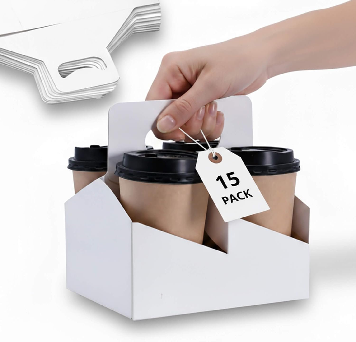 Saját Márkás 4-Poharas Fogantyús Pohárhordó Egyedi Logóval 15 Csomag 12-32oz Vendéglátói Beszállító