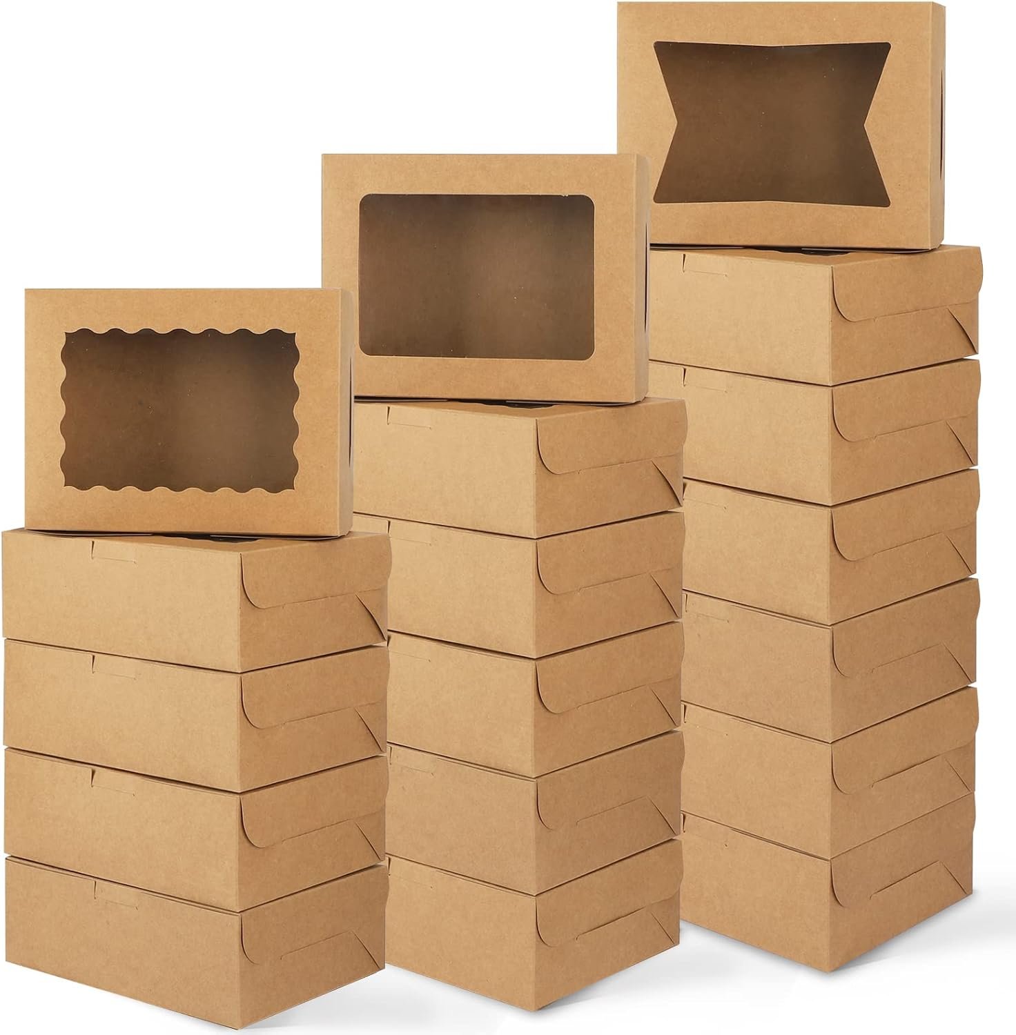 Saját Márkás Ablakos Süteménydoboz Egyedi Logóval 32 db 8x6x2.5 3 Stílus Csokoládé Eper Desszert Fánk Cupcake Muffin Gyártótól