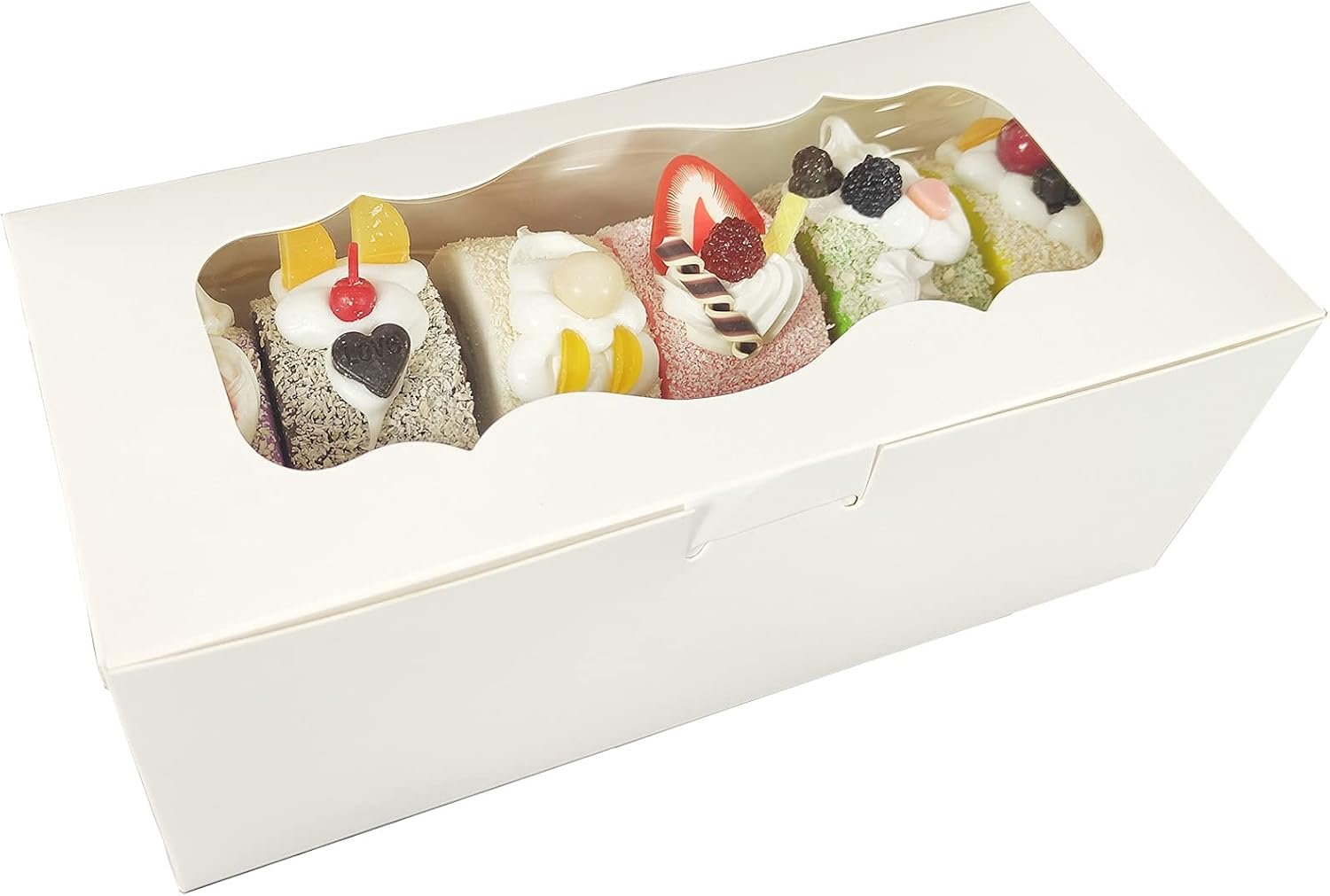 Saját Márkás Fehér Ablakos Süteménydobozok Egyedi Logóval 30 db 9x4x3.5 Col Rudis Torta Desszert Muffin Fánk Cukorka Pékáru Dobozok Gyártótól