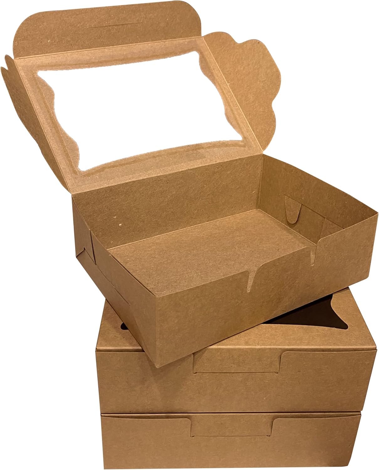 Saját Márkás kraft papíros ablakos süteménydobozok 12 csomag egyedi logóval keksz csokoládé mázas eper makarón muffin eldobható csomagoláshoz 8 x 6 x 2.5 hüvelyk gyártótól